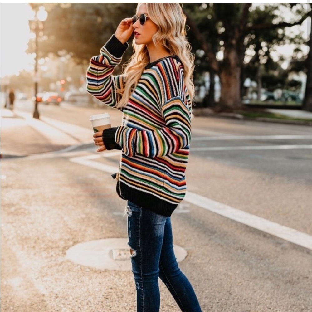 VICI rainbow knit sweater size medium